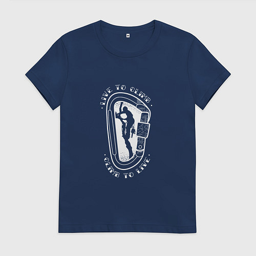 Женская футболка Скалолаз Live to Climb Climb to Live / Тёмно-синий – фото 1