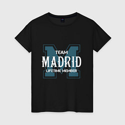Футболка хлопковая женская Team Madrid, цвет: черный
