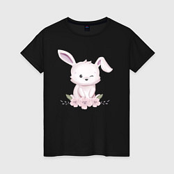 Женская футболка Милый Крольчонок С Цветами