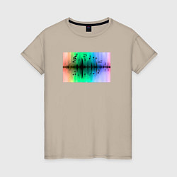 Женская футболка Звуковая Дорожка Градиент