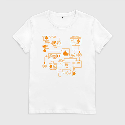 Женская футболка Схема пивоварения / Белый – фото 1
