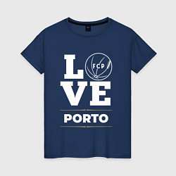 Футболка хлопковая женская Porto Love Classic, цвет: тёмно-синий
