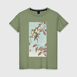 Женская футболка Birds on a Branch Птицы на ветке