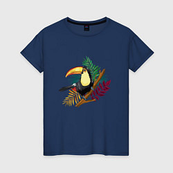 Женская футболка Птица Тукан на тропической ветке