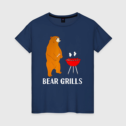 Женская футболка Bear Grills Беар Гриллс / Тёмно-синий – фото 1