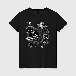 Женская футболка Коты пришельцы в космосе