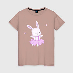 Женская футболка Милый Крольчонок Танцует С Бабочками