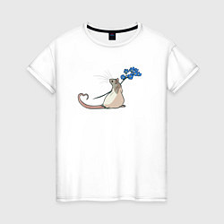 Женская футболка Мышка с цветами