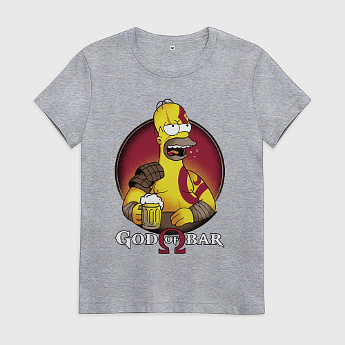 Женская футболка Homer god of bar / Меланж – фото 1