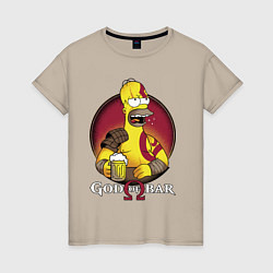 Женская футболка Homer god of bar