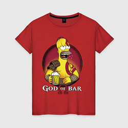 Женская футболка Homer god of bar