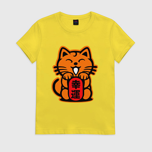 Женская футболка JDM Cat / Желтый – фото 1