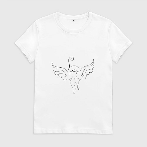 Женская футболка Кот Ангел и кот Дьявол / Белый – фото 1