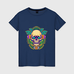 Футболка хлопковая женская Summer - Skull, цвет: тёмно-синий