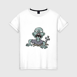 Женская футболка Живой зомби
