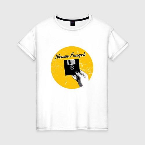 Женская футболка Never Forget Floppy Disk Флоппи диск / Белый – фото 1