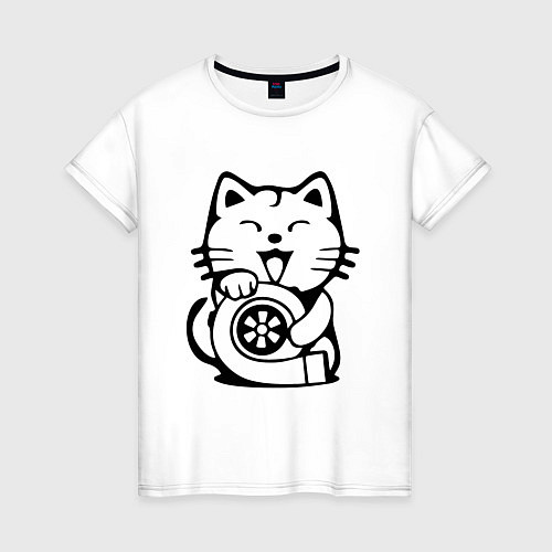 Женская футболка JDM Cat & Engine Japan / Белый – фото 1