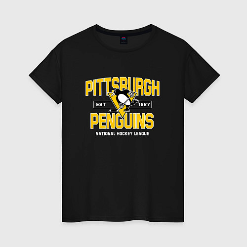 Женская футболка Pittsburgh Penguins Питтсбург Пингвинз / Черный – фото 1