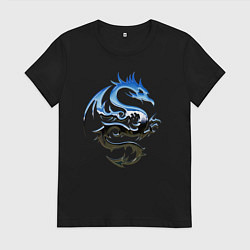 Женская футболка Хромированный дракон