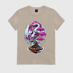 Женская футболка Дракон на дереве - космическая метаморфоза
