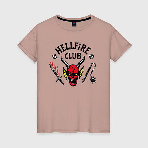 Женская футболка Hellfire Club Stranger Things 4 / Пыльно-розовый – фото 1