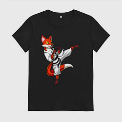 Женская футболка Лис боец