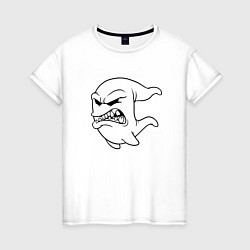 Женская футболка Летящий злобный призрак Flying evil Ghost