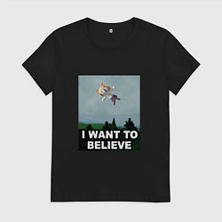 Женская футболка Neco Arc want to believe