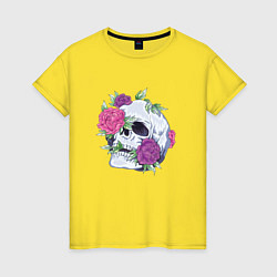 Женская футболка Череп с цветами Flower Skull