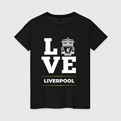 Футболка хлопковая женская Liverpool Love Classic, цвет: черный