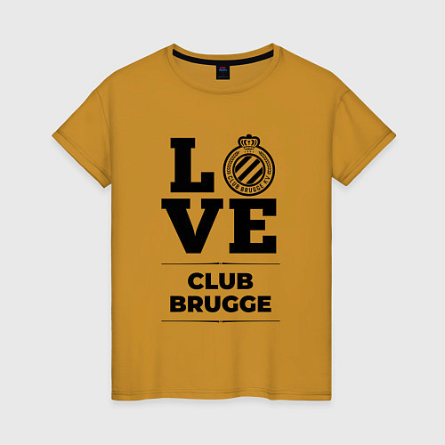 Женская футболка Club Brugge Love Классика / Горчичный – фото 1