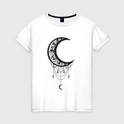 Женская футболка Луна Оберег в стиле Мандала