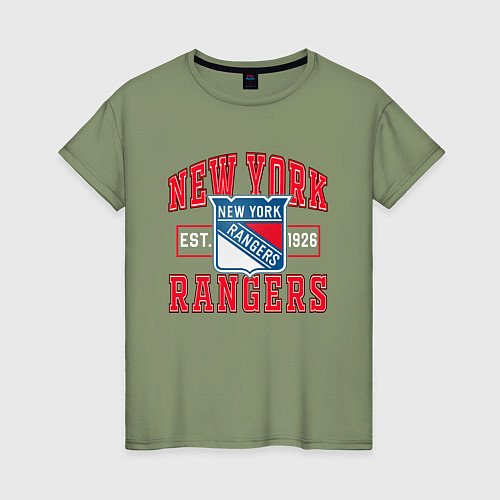 Женская футболка NY RANGERS NHL НЬЮ-ЙОРК РЕЙНДЖЕРС / Авокадо – фото 1