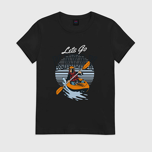 Женская футболка Каяки Lets go / Черный – фото 1