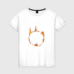 Футболка хлопковая женская Dark Souls Знак тьмы, цвет: белый