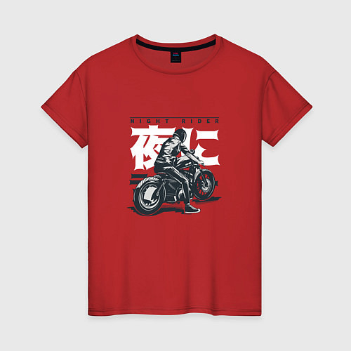 Женская футболка Японский мотоциклист Old Akira Japanese Biker / Красный – фото 1