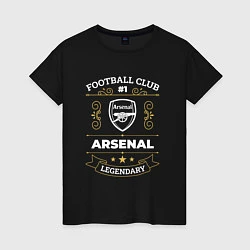 Футболка хлопковая женская Arsenal: Football Club Number 1, цвет: черный