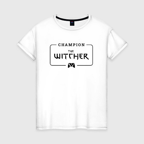 Женская футболка The Witcher Gaming Champion: рамка с лого и джойст / Белый – фото 1