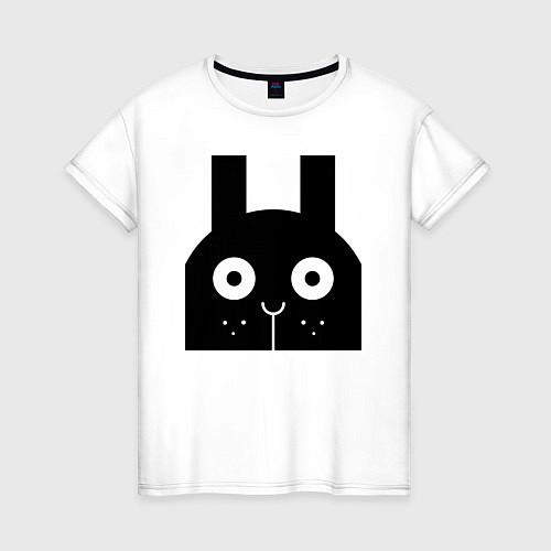 Женская футболка Напуганный кролик / Белый – фото 1