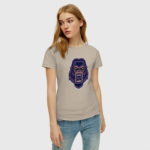 Женская футболка Обезьяна - Х2 / Миндальный – фото 3