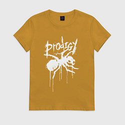 Футболка хлопковая женская Draw white logo - Ant, цвет: горчичный