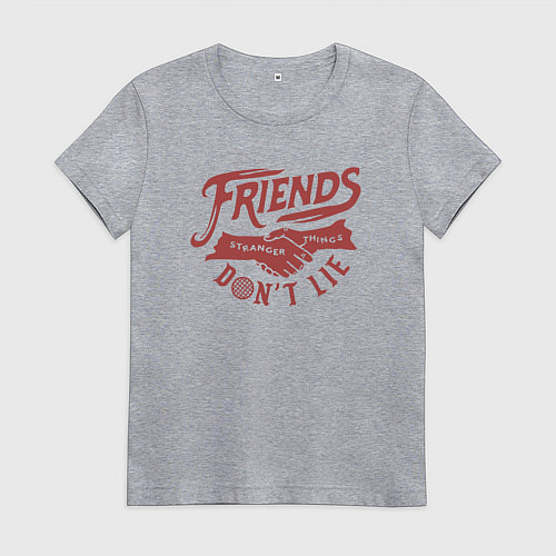 Женская футболка ДРУЗЬЯ НЕ ЛГУТ FRIENDS DONT LIE ST / Меланж – фото 1