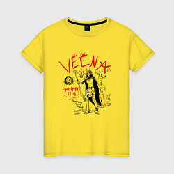 Футболка хлопковая женская VECNA HELLFIRE CLUB HFC, цвет: желтый