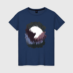 Женская футболка Медведь воет на луну