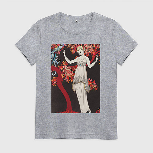 Женская футболка Robe du soir de Doeuillet Девушка в цветах / Меланж – фото 1