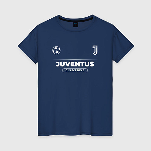 Женская футболка Juventus Форма Чемпионов / Тёмно-синий – фото 1