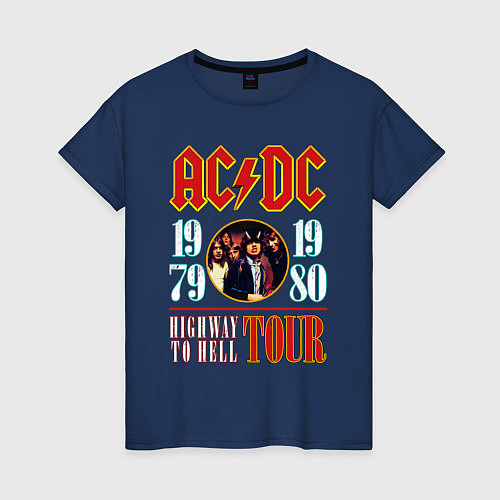 Женская футболка ACDC HIGHWAY TO HELL TOUR / Тёмно-синий – фото 1