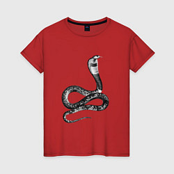 Футболка хлопковая женская Кобра Cobra, цвет: красный