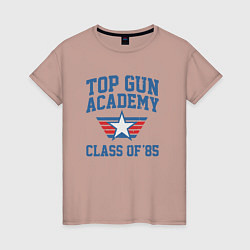 Футболка хлопковая женская TOP GUN Academy Class of 85, цвет: пыльно-розовый