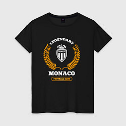 Женская футболка Лого Monaco и надпись Legendary Football Club